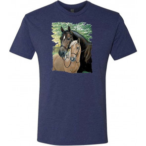 HOT Shot & ED - Best Friends Horses - Tri-Blend T-Shirt