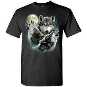 Howling In The Night - 3 Wolves Wolf America - T-Shirt