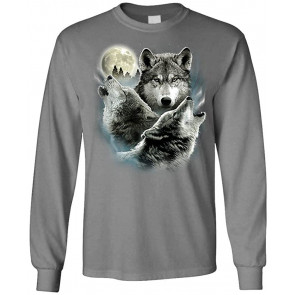 Howling In The Night - 3 Wolves Wolf America - T-Shirt