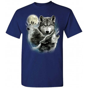 Howling In The Night - 3 Wolves Wolf America - T-Shirt