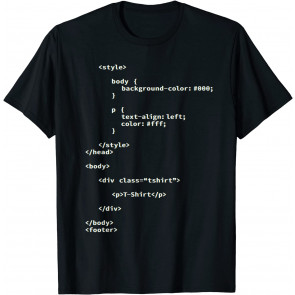 HTML CSS Web Developer Code Geek Nerd Computer Scientist Fun T-Shirt