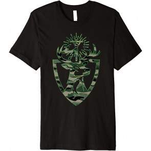 Hubert Hubertus Patron Saint Of Hunters Stag Camo Men T-Shirt