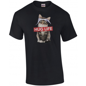 Cat Wearing Bandanna Hug Life T-Shirt