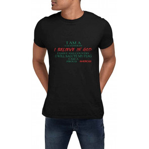 I Am A US Veteran I Believe In God Family And Country - Black T-Shirt
