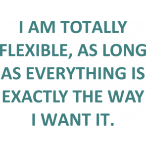 I Am Totally Flexible As Long As Everything Is Exactly The Way I Want It Funny Tshirt Shirt