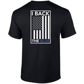 I Back The Blue American Flag Graphic Police T-Shirt