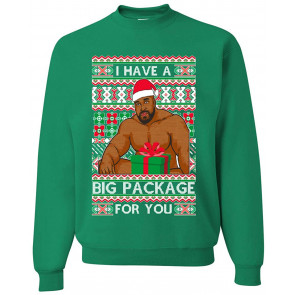 I Have A Big Package Meme Barry Wood Ugly Christmas  T-Shirt