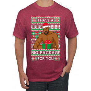 I Have A Big Package Meme Barry Wood Ugly Christmas  T-Shirt