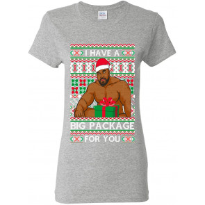 I Have A Big Package Meme Barry Wood Ugly Christmas  T-Shirt
