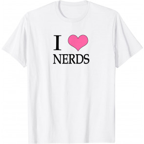 I Heart Love Nerds Pink Heart Geek Nerd Costume T-Shirt