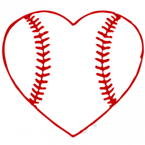 I Love Baseball  Baseball Heart Tshirt