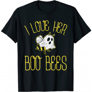 I Love Her Boo Bees Couples Halloween Costume His Men T-Shirt