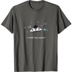 I Need My Space Black Cat T-Shirt