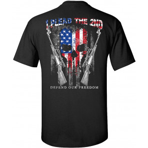 I Plead The Second American Flag Skull Defend Our Freedom T-Shirt
