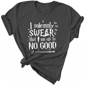 I Solemnly Swear That I Am Up To No Good Women Funny Casual T-Shirt