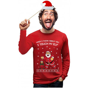 I Touch My Elf Ugly Christmas  Sweatshirt