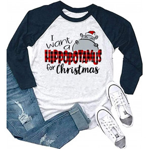 I Want A Hippopotamus For Christmas Tshirt Women Funny Hippopotamus T-Shirt