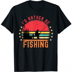 I'd Rather Be Fishing Vintage Retro Fisherman Fly Fishing T-Shirt
