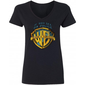If You See Cops Swag Parody Womens Vneck T-Shirt