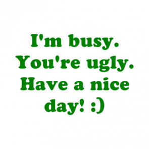 Im Busy Youre Ugly Have A Nice Day  Shirt