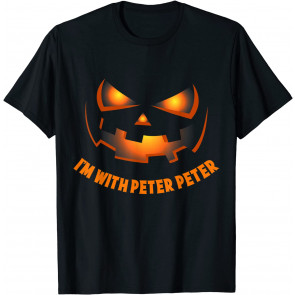 I'm With Peter Couple Halloween Women Her Pumpkin Face T-Shirt