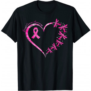 In October We Wear Pink Breast Cancer Awareness Dragonfly T-Shirt