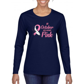 In October We Wear Pink Breast Cancer Awareness T-Shirt