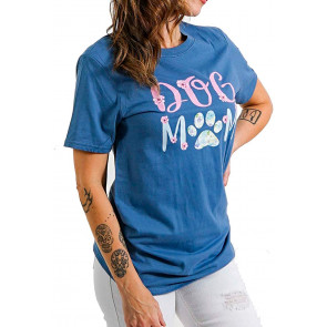 Indigo Floral Dog Mom T-Shirt