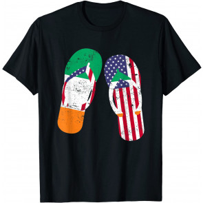 Irish American Flag Flip Flops Patriotic Gift T-Shirt