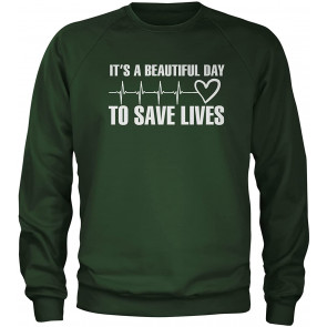 It's A Beautiful Day To Save Lives (White Print) T-Shirt