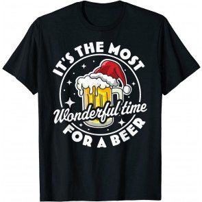 It's The Most Wonderful Time For A Beer - Beer Drinking Xmas T-Shirt