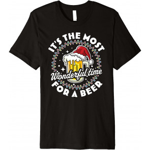 It's The Most Wonderful Time For A Beer - Beer Drinking Xmas T-Shirt