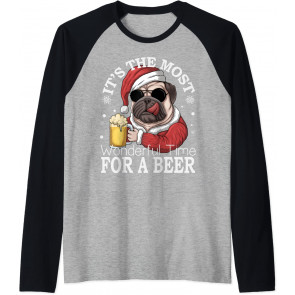 It's The Most Wonderful Time For A Beer Pug Drinking T-Shirt