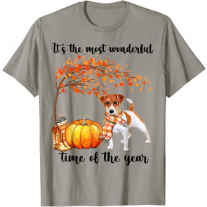 It's The Most Wonderful Time Jack Russel Scarf Maple Tree T-Shirt