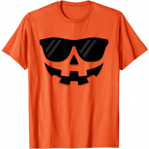 Jack O Lantern Face Pumpkin Sunglasses Hallowen Costume T-Shirt
