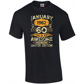 60 Year Old Gift Vintage January 1962 60th Birthday Gift T-Shirt