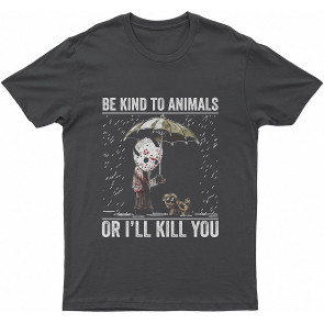 Jason And Lovely Dog Be Kind To Animals Or I'll Hunt You Halloween Dog T T-Shirt