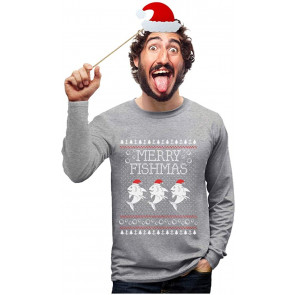 Jawlly Shark Ugly Christmas  Style Sweat T-Shirt