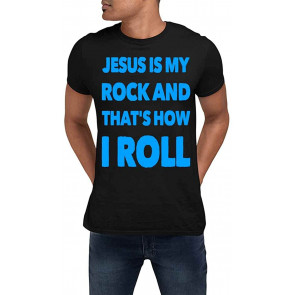Jesus Is My Rock And Thats How I ROLL Gift Mug For Christians Birthday Novelty Present Ideas Cup 0BIELR Black T-Shirt