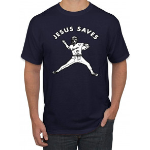 Jesus Saves Baseball Pitcher Reliever Inspirational/Christian T-Shirt