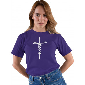 Jesus Script Letters Cross Christian T-Shirt