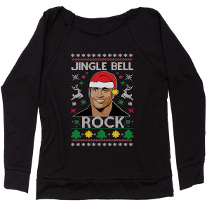 Jingle Bell Rock Ugly Christmas Off Shoulder Sweat T-Shirt