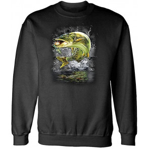 Jumping Muskie - Fleece Sweat T-Shirt