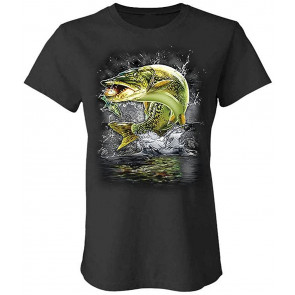 Jumping Muskie - Ladies Cotton T-Shirt