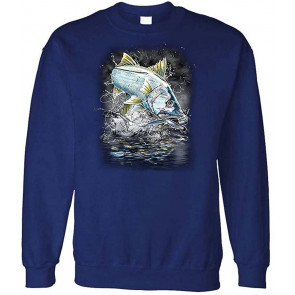 Jumping Snook - Angler Fishing Lake Fisherman - Fleece Sweat T-Shirt