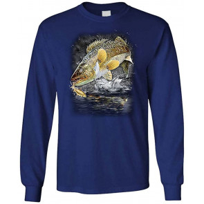 Jumping Walleye - Angler Fishing Fisherman Lake - T-Shirt