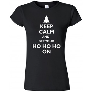 Junior Keep Calm And Get Your Ho Ho Ho On Novelty DT T-Shirt