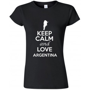 Junior Keep Calm And Love Argentina Country Patriotic Novelty T-Shirt