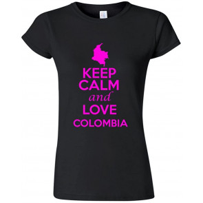 Junior Keep Calm And Love Colombia Country Patriotic Novelty T-Shirt