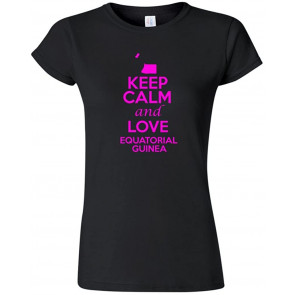 Junior Keep Calm And Love Equatorial Guinea Country Patriotic Novelty T-Shirt